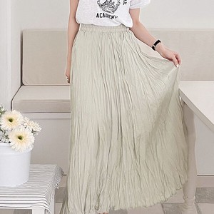 【スカート】しわ　Aライン　ルーズフィット　シンプル　ロング　スカート　Wrinkle skirt