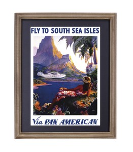 ODﾊﾜｲｱﾝ ﾌﾚｰﾑﾎﾟｽﾀｰ PA SOUTH SEA ISLES　インテリア/壁掛け/南国※2024.5入荷