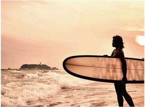 ｶﾞﾗｽｱｰﾄﾋﾟｸﾁｬｰ SHONAN LOCAL SURFER　写真/フォト/風景/海