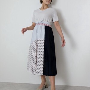 Casual Dress Stripe Docking One-piece Dress