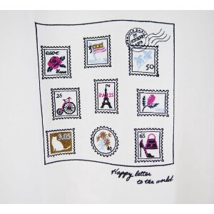 T-shirt Slit Stamp Embroidered 2024 Spring/Summer
