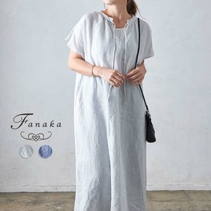 Casual Dress Stripe A-Line Cotton Linen Fanaka