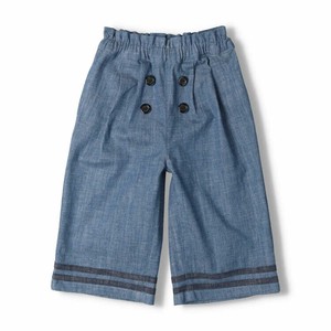 Kids' Full-Length Pant Plain Color Stretch Buttons Wide Pants Decoration 7/10 length