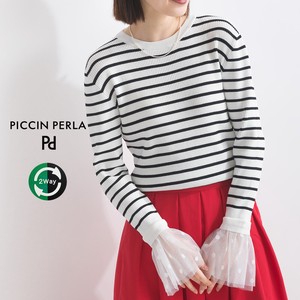 Sweater/Knitwear Nylon Flare Sleeve Rayon Dot Tulle 2024 Spring/Summer