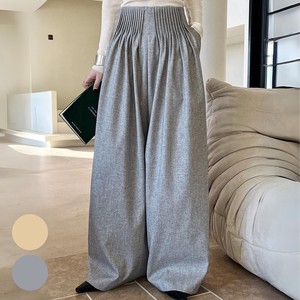 Denim Full-Length Pant Waist Wide Linen-blend 2024 Spring/Summer