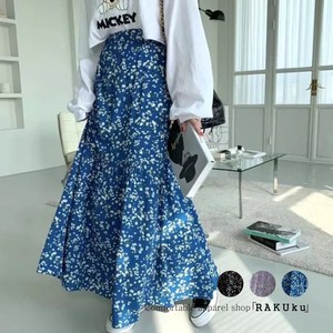 24ss NEW 花柄 マーメイド スカート ロング丈 韓国ファッション