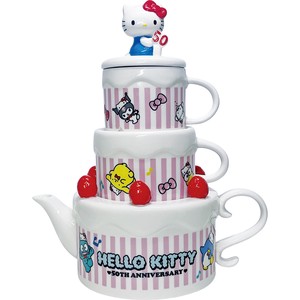 サンリオ ハローキティ 50周年記念 ペア ティーセット(2人用) ケーキ型 キティ