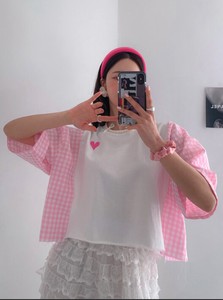 T-shirt Pudding Switching Cut-and-sew 2024 Spring/Summer
