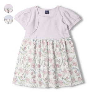 Kids' Casual Dress Floral Pattern Layered Cardigan Sweater One-piece Dress