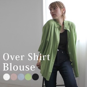 Button Shirt/Blouse Oversized Spring/Summer Tops Linen Short-Sleeve 2024 Spring/Summer