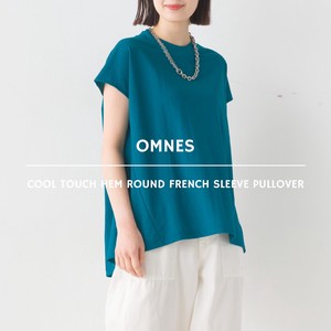 T-shirt Pullover Round-hem Nylon Rayon French Sleeve Cool Touch 2024 Spring/Summer