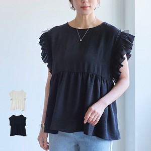 T-shirt Flare Tulle 2Way Sleeveless Tops Peplum 【2024NEW】