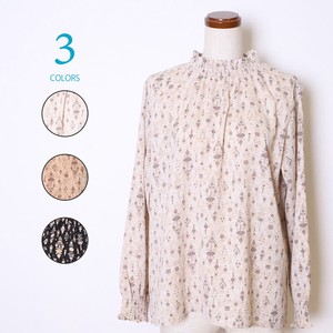 Button Shirt/Blouse Pudding Shirring 2024 Spring/Summer