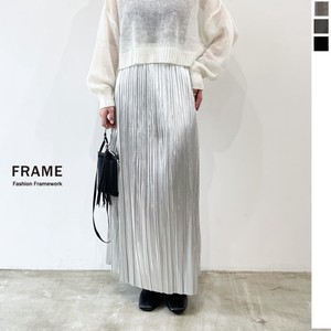 Skirt Random Pleats Foil Print Cut-and-sew 【2024NEW】