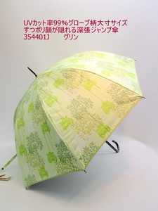 2024春夏新作晴雨兼用長傘婦人　UVカット率99％グローブ柄大寸サイズすっぽり顔が隠れる深張ジャンプ傘