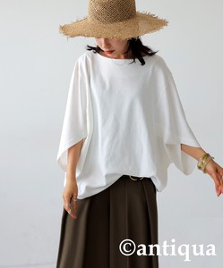 Antiqua T-shirt Dolman Sleeve Half Sleeve Plain Color Tops Ladies' Short-Sleeve NEW