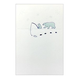 【箔押し】季節ポストカード　2月白くま【ROKKAKU】【日本製】