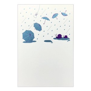 【箔押し】季節ポストカード　6月雨ふり【ROKKAKU】【日本製】