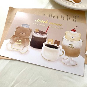 【新商品】cafe teddy ポストカード「ドリンク」【ROKKAKU】【日本製】