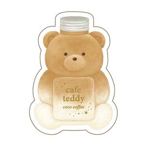 【箔押し】cafe teddy ステッカー「ココ」【ROKKAKU】【日本製】