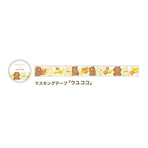 【箔押し】cafe teddy マスキングテープ「ウユココ」【ROKKAKU】【日本製】