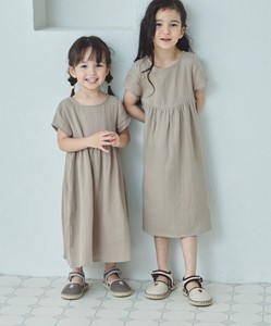 儿童洋装/连衣裙 短袖 洋装/连衣裙 法式袖 双层纱布