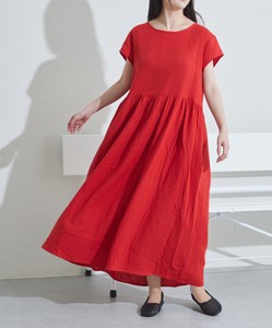 Casual Dress Double Gauze French Sleeve One-piece Dress Short-Sleeve