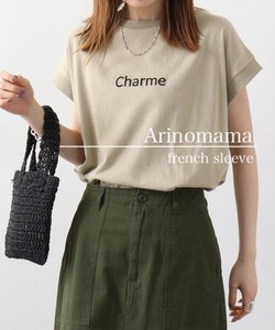 T-shirt Organic French Sleeve Cotton Embroidered