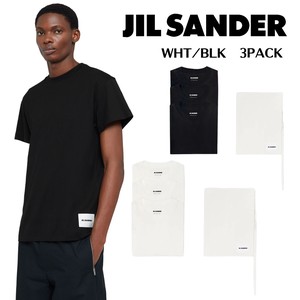 【3枚パック】JIL SANDER メンズ　半袖　WHITE/BLACK　ジルサンダー