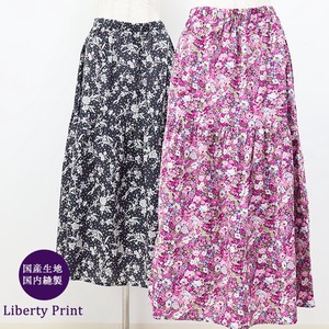 Skirt Pink black Gathered Skirt Ladies' Made in Japan