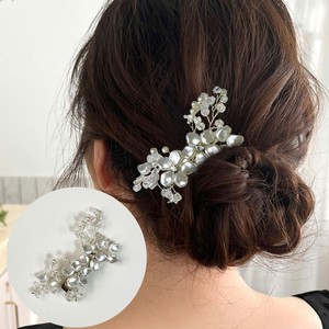 パール　フラワー　ヘアクリップ　ヘッドドレス　髪留め　髪飾り　結婚式　二次会　パーティー　韓国製