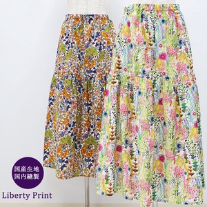 Skirt Colorful Printed Gathered Skirt Ladies Made in Japan
