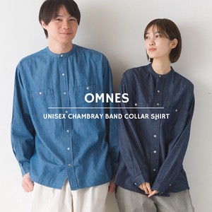 Button Shirt/Blouse Band-Collar Shirt Unisex