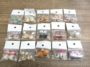 Pierced Earrings Glass Set of 15