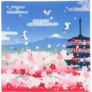 [Trendy Fashion Fest] Bento Wrapping Cloth Cherry Blossoms Mt.Fuji 50cm Made in Japan