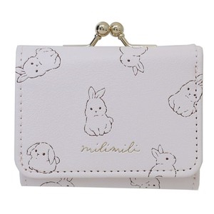 【財布】ミリミリ ミニ財布 がまぐち三つ折り ウサギ