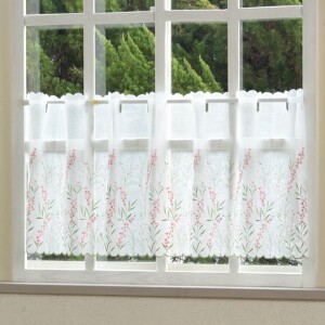 窓辺を彩る小花刺繍　カフェカーテン