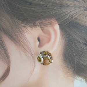 Pierced Earrings Gold Post Bijoux 1-pcs