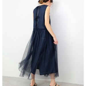[SD Gathering] Casual Dress Tulle Layered Denim One-piece Dress