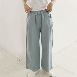 Full-Length Pant Pintucked Wide Cotton