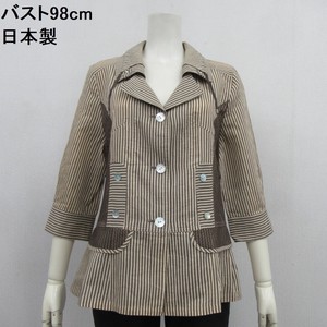 Jacket Stripe Linen Cotton Made in Japan