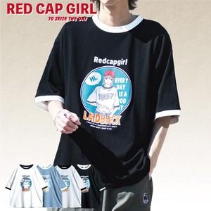 【24SS新作】RED CAP GIRL 20/-天竺 フロントプリント リンガー 半袖T-shirt