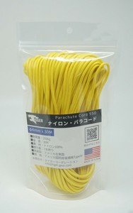 TIGER(タイガー) S-2240　パラコード　 イエロー　30M×4mm