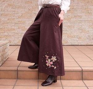 Cropped Pant Patchwork Stitch Embroidered Wide Pants