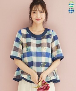 Button Shirt/Blouse Shirtwaist Floral Pattern Check A-Line 【2024NEW】
