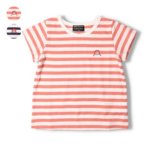 Kids' Short Sleeve T-shirt Embroidered Border Simple Made in Japan