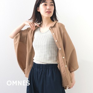 衬衫 蝙蝠袖 短袖 棉布 棉 细褶衬衫 春夏