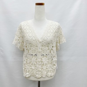 Cardigan Knitted Spring/Summer Tops Cardigan Sweater Openwork Short-Sleeve