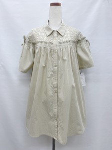 Button Shirt/Blouse Spring/Summer Shirring Front Opening