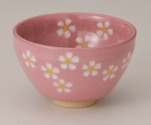 美浓烧 日本茶杯 粉色 抹茶碗